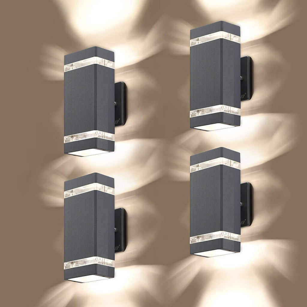 2 Pack LED Square up and down Lights Outdoor Wall Light，Body in Aluminum Waterproof Outdoor Wall Lamps，3000K 5W with Certificate ETL