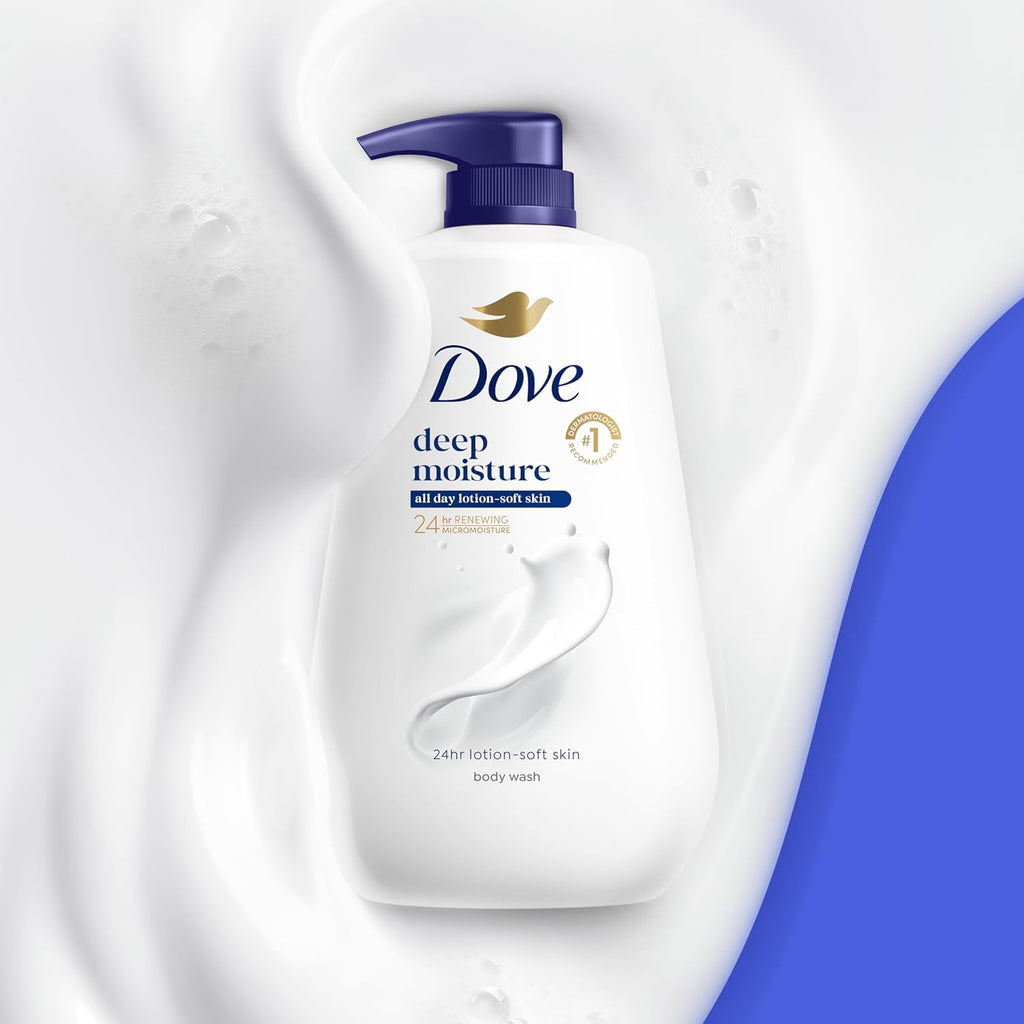 Body Wash Deep Moisture for 24Hr Lotion-Soft Skin Moisture Moisturizing Skin Cleanser with No Sulfates No Parabens 30.6 Oz