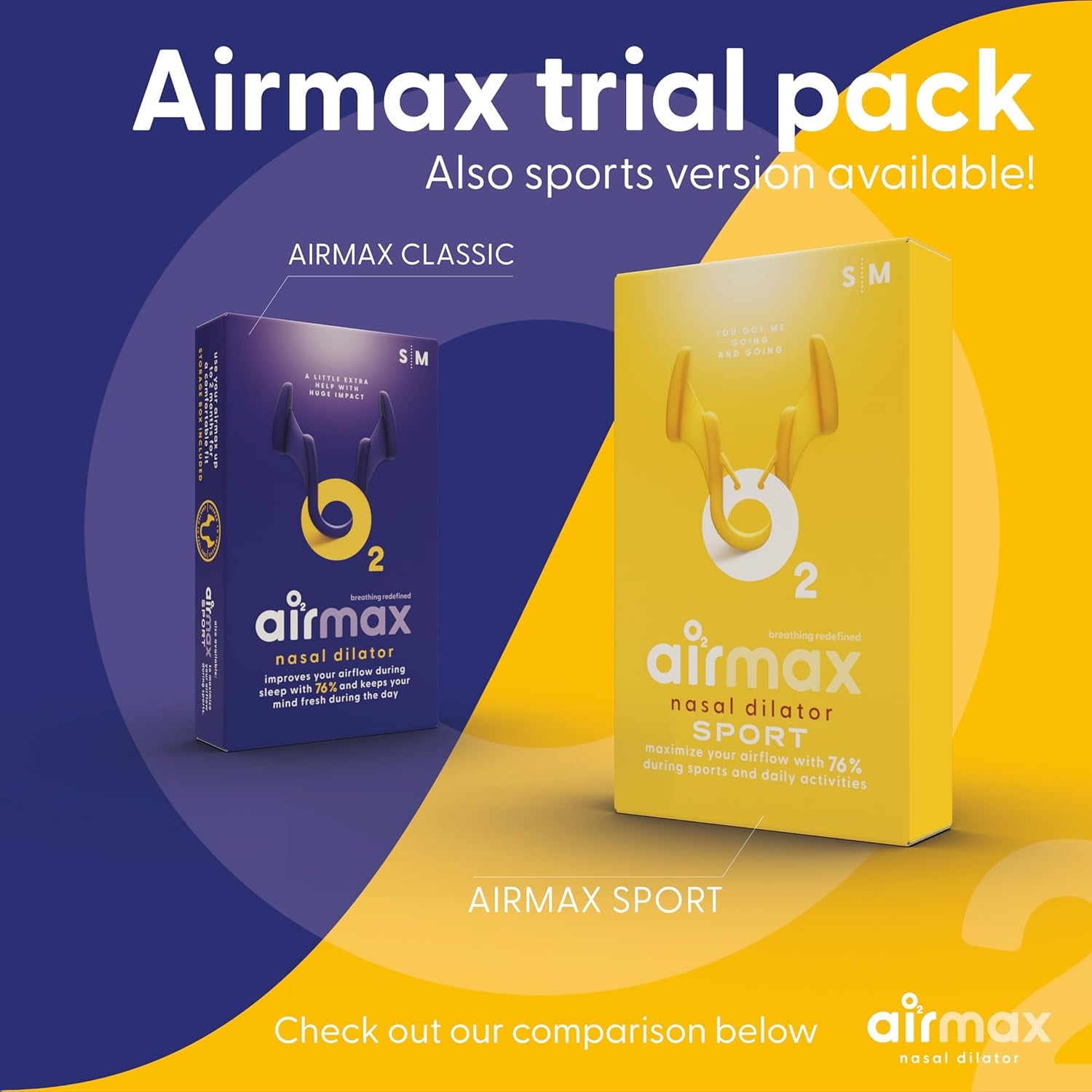 Nasal Dilators Trial Pack - anti Snoring Devices - 76% More Airflow for Better Breathing & against Nasal Congestion - Guaranteed Fit (1X Small & 1X Medium) - Reusable