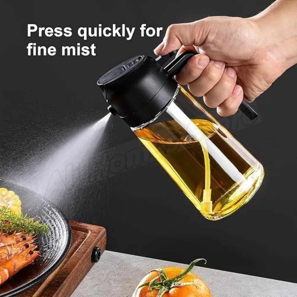 16Oz Oil Dispenser Bottle for Kitchen, 2 in 1 Olive Oil Dispenser and Oil Sprayer, 500Ml Olive Oil Spray Bottle Forjar Cooking