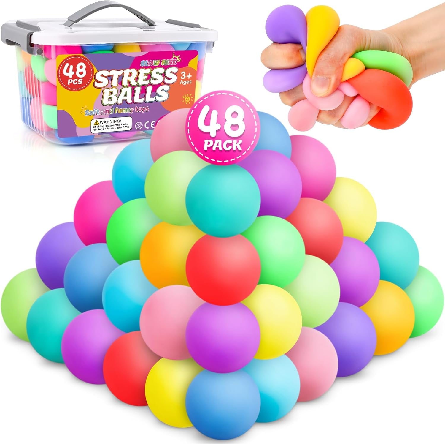 12 Pack Slow Rising Stress Cube, Dough Stress Balls Squishy Fidget Toys for Anxiety Relief, Soft Fidget Cube, Pull Stretch Squishy Toys for Classroom Prize, Party Favors for Kids Adults