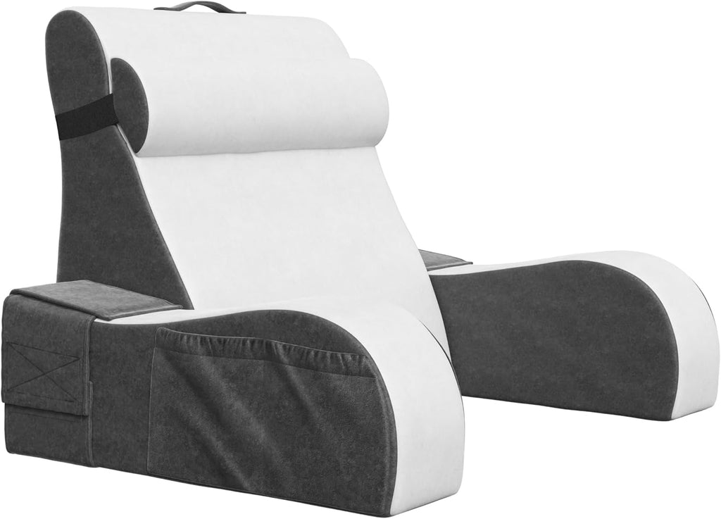 Bed Wedge Pillow for Sleep Apnea, FSA Eligible Acid Reflux, and Back Pain Relief, with Chic Jacquard Cover - Headboard Wedges for Sleeping (Standard Width 7.5" Height)