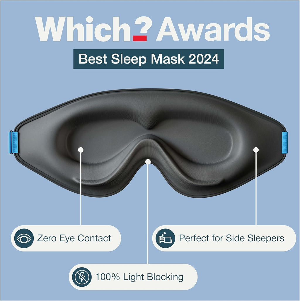 ® Sleep Mask – 3D Blackout Eye Mask for Women & Men, Side Sleepers, Zero Pressure Memory Foam Eyelash Friendly, Breathable,Award-Winning Sleep Aid for Travel (Black, 1 Count (Pack of 1)