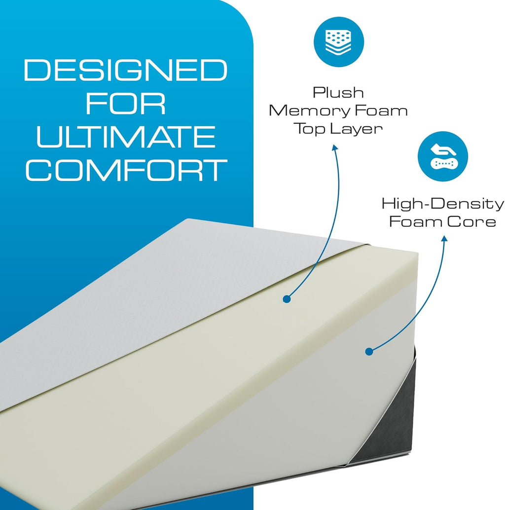 Bed Wedge Pillow for Sleep Apnea, FSA Eligible Acid Reflux, and Back Pain Relief, with Chic Jacquard Cover - Headboard Wedges for Sleeping (Standard Width 7.5" Height)