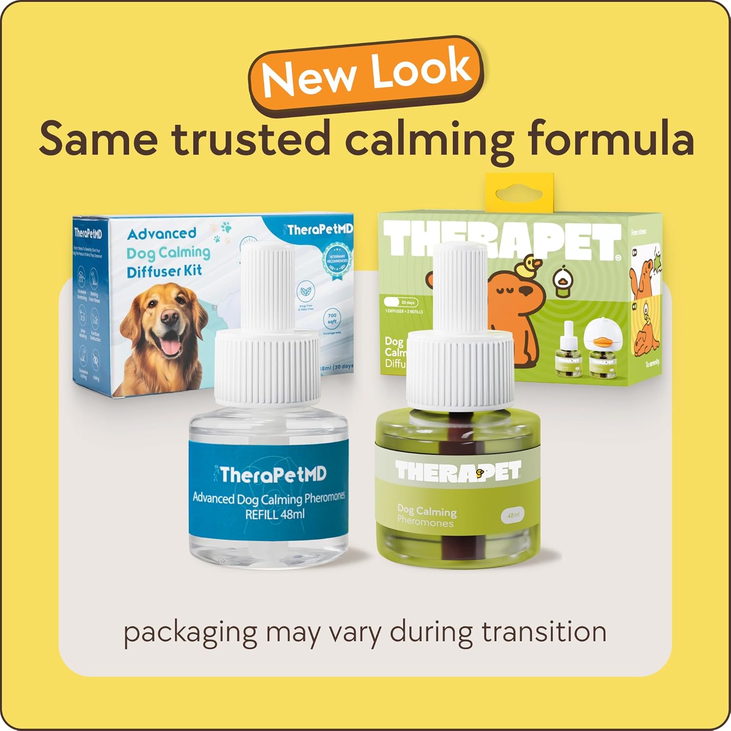 Dog Calming Diffuser - for Stress, Destructive Behavior, Pee Accidents, Separation Anxiety, Barking, Aggression & Chewing - 2 Count Refill Included 30-Day Each - Packaging May Vary