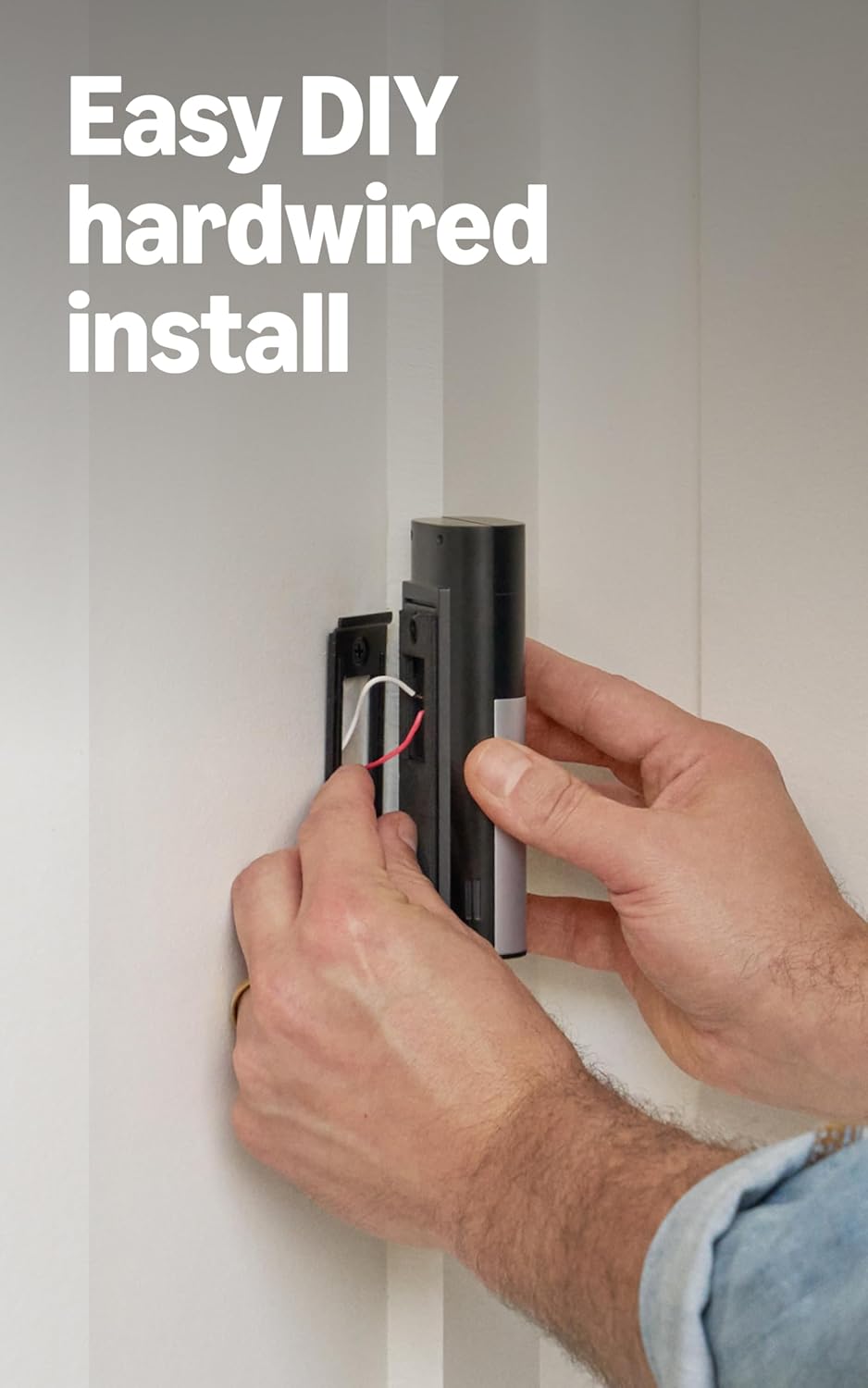 Wired Doorbell plus (Newest Model), Nickel Silver with Floodlight Cam Plus, White