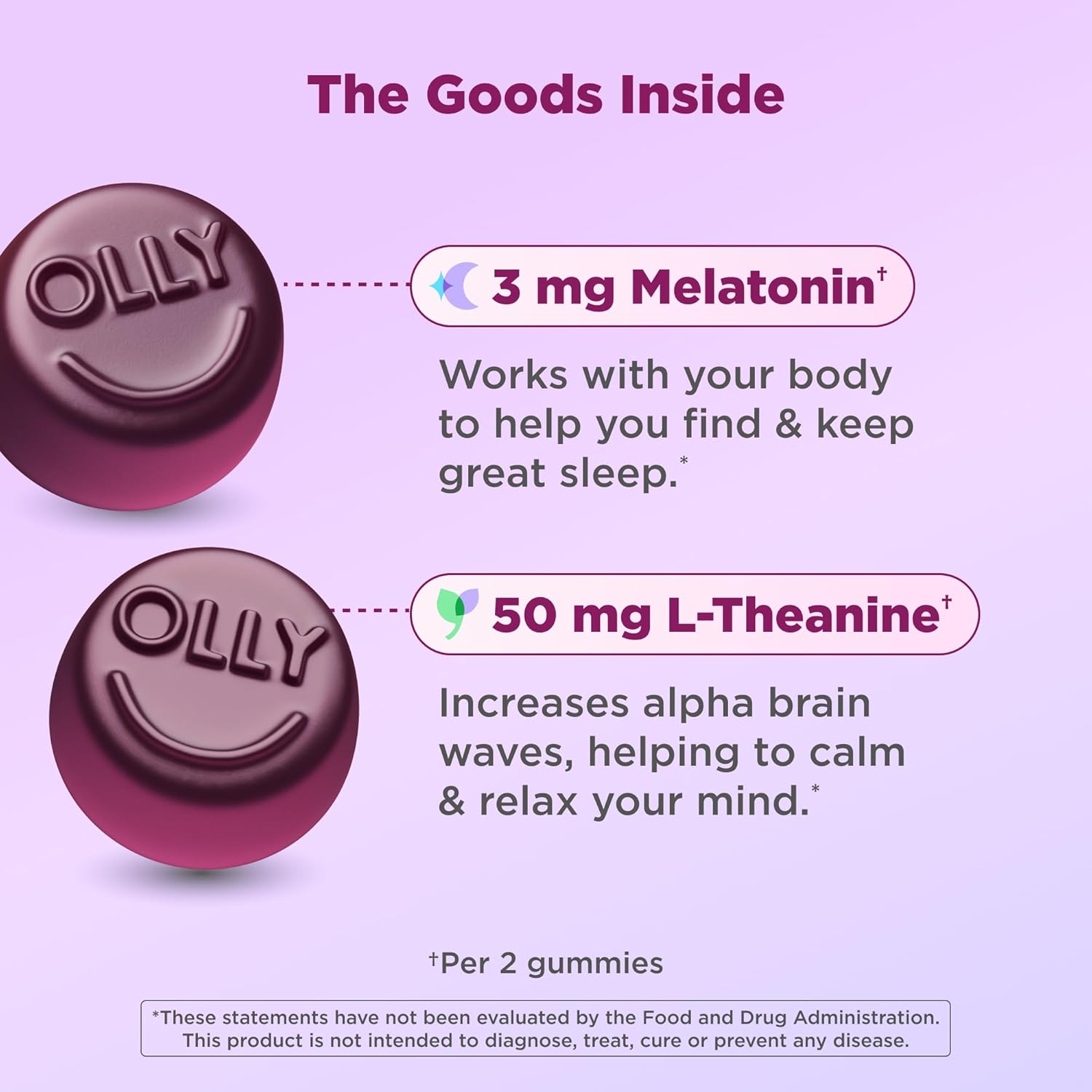 Restful Sleep Gummy Supplement with Melatonin & L-Theanine Chamomile, Blackberry Zen, 50 Gummies (25 Day Supply) Supports a Healthy Sleep Cycle* (Packaging May Vary)