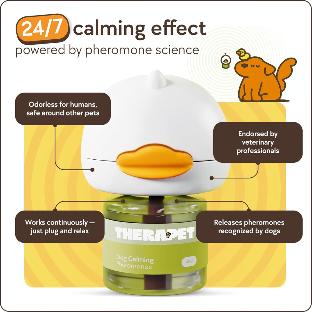 Dog Calming Diffuser - for Stress, Destructive Behavior, Pee Accidents, Separation Anxiety, Barking, Aggression & Chewing - 2 Count Refill Included 30-Day Each - Packaging May Vary