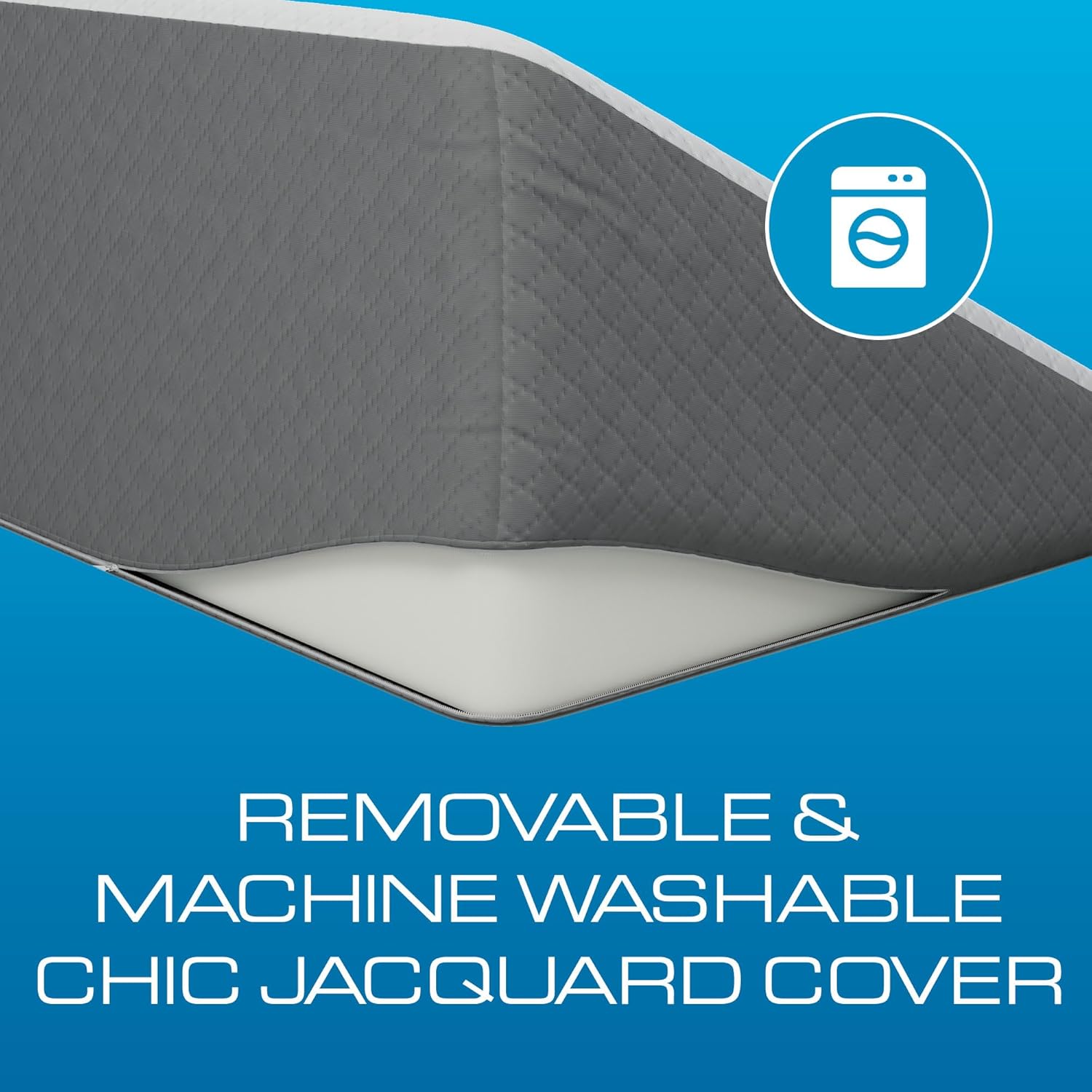 Bed Wedge Pillow for Sleep Apnea, FSA Eligible Acid Reflux, and Back Pain Relief, with Chic Jacquard Cover - Headboard Wedges for Sleeping (Standard Width 7.5" Height)