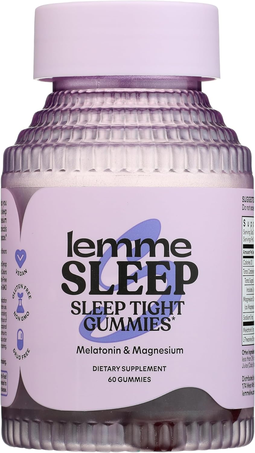 Sleep Gummies with 5Mg Melatonin, Elderberry, Magnesium, L-Theanine, Chamomile and Lavender, Drug-Free Nighttime Sleep Aid, Gluten Free, Gelatin Free, Non GMO, Berry Flavored (60 Count)