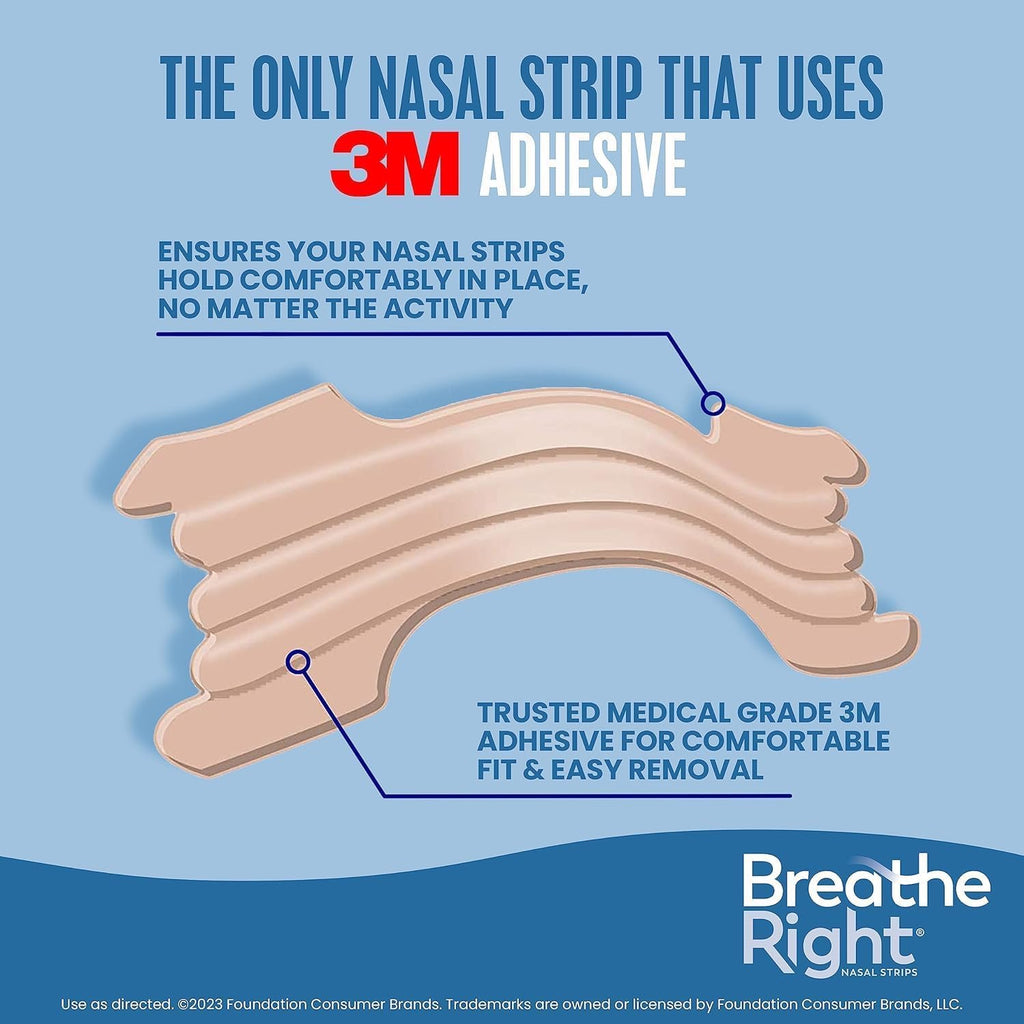 Nasal Strips, Extra Strength Tan Nose Strips, Drug-Free Nasal Congestion Relief for Better Breathing, Help Relieve Snoring, Caused by Colds & Allergies, Deviated Septum, 26Ct