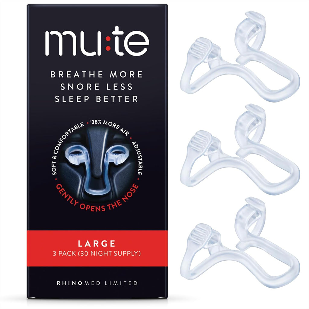 MUTE by  Nasal Dilator for Snore Reduction Starter Pack Increases Airflow anti Snoring Devices Nasal Dilators for Sleeping Transparent Internal Nasal Dilator Snoring Solution