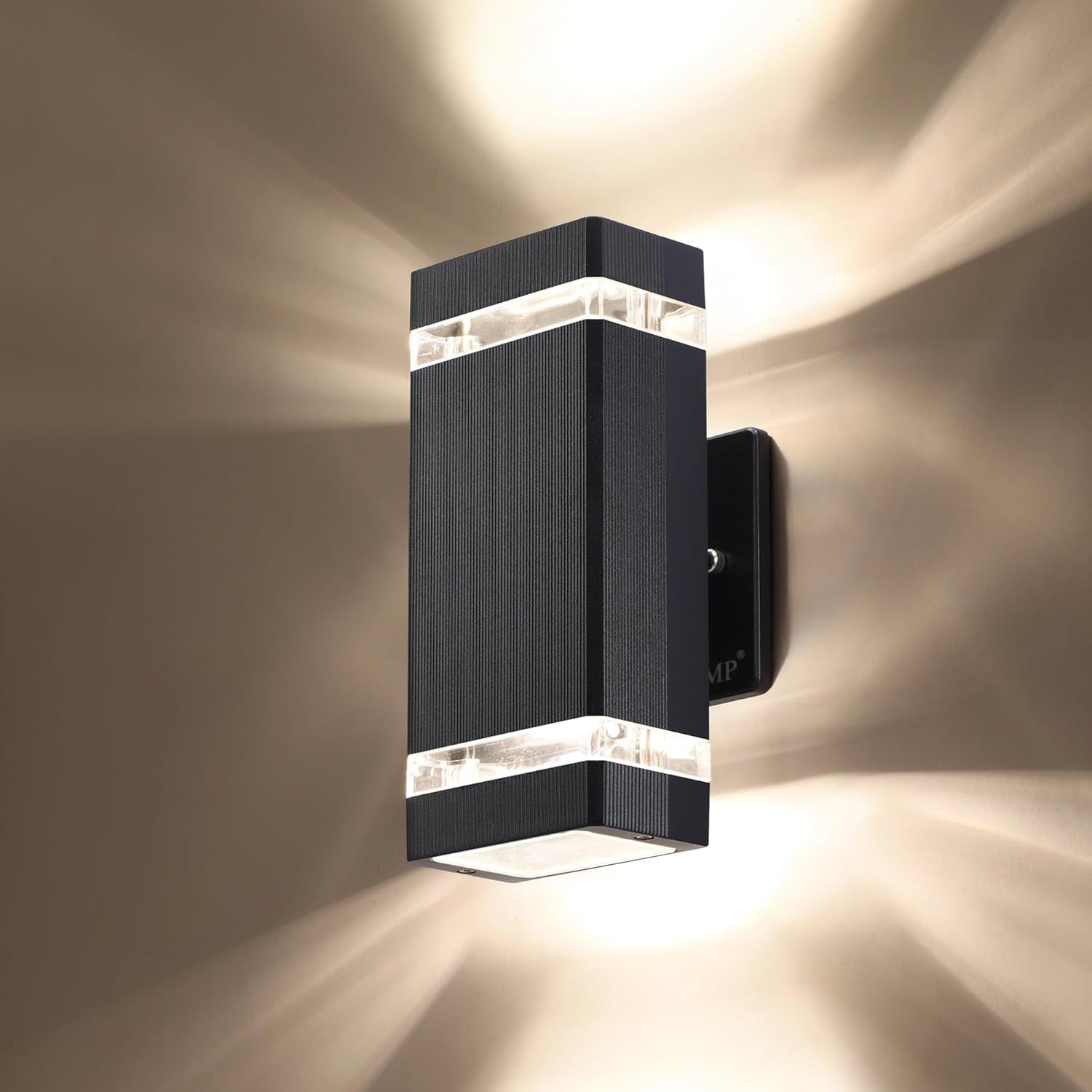 2 Pack LED Square up and down Lights Outdoor Wall Light，Body in Aluminum Waterproof Outdoor Wall Lamps，3000K 5W with Certificate ETL