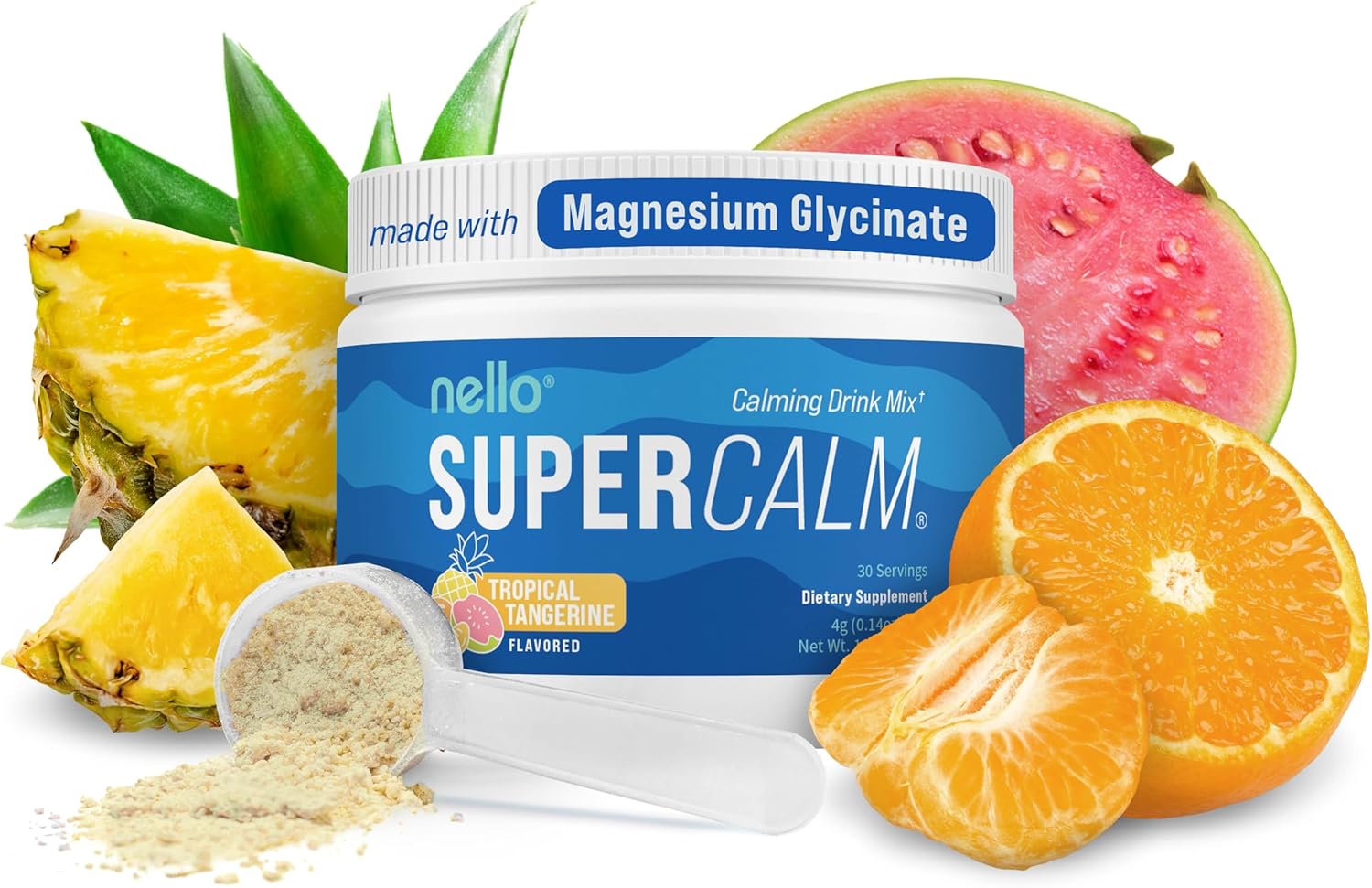 Supercalm Powdered Drink Mix, Cortisol Reducer and Sleep Aid Supplement, L Theanine, Ksm-66 Ashwagandha, Magnesium Glycinate, Vitamin D 3, No Sugar, Non GMO, on the Go, 20 Ct, Raspberry Lemonade