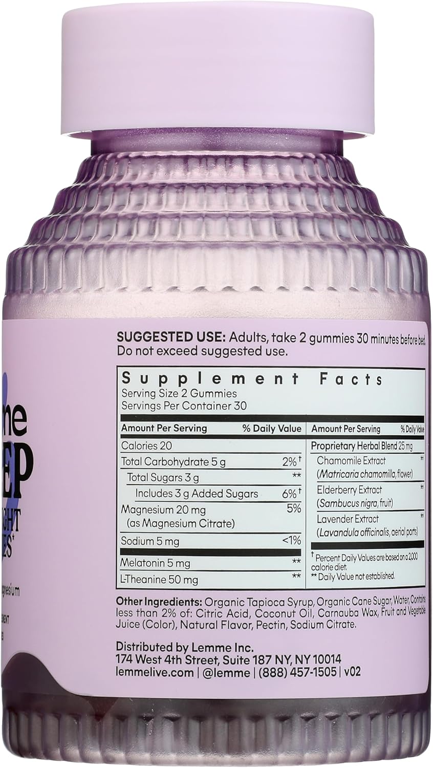 Sleep Gummies with 5Mg Melatonin, Elderberry, Magnesium, L-Theanine, Chamomile and Lavender, Drug-Free Nighttime Sleep Aid, Gluten Free, Gelatin Free, Non GMO, Berry Flavored (60 Count)