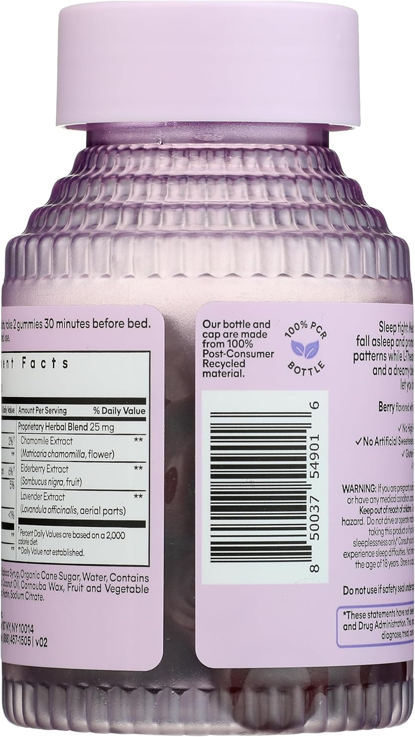 Sleep Gummies with 5Mg Melatonin, Elderberry, Magnesium, L-Theanine, Chamomile and Lavender, Drug-Free Nighttime Sleep Aid, Gluten Free, Gelatin Free, Non GMO, Berry Flavored (60 Count)