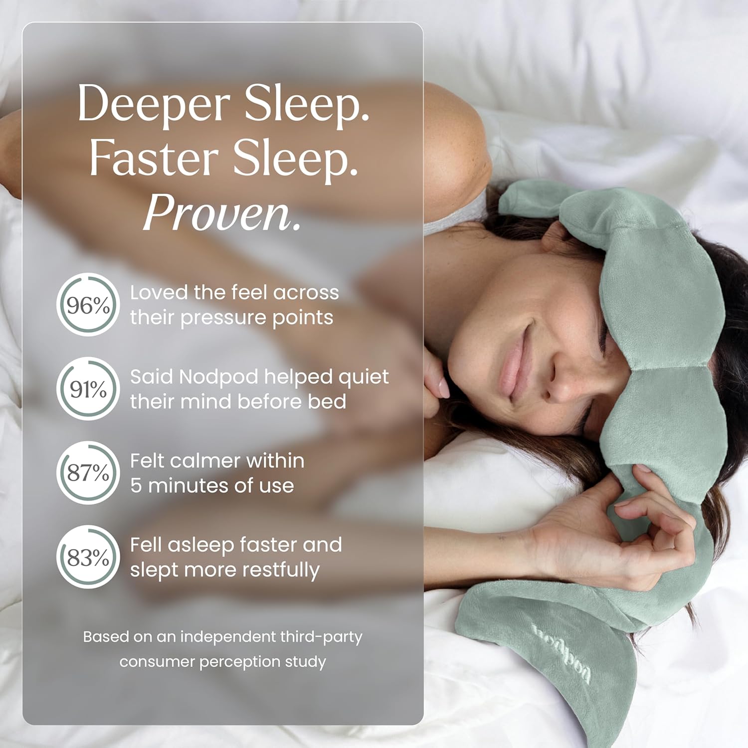 Gentle Pressure Sleep Mask | Patented Light Blocking Design for Sleeping, Traveling & Relaxation - Sage