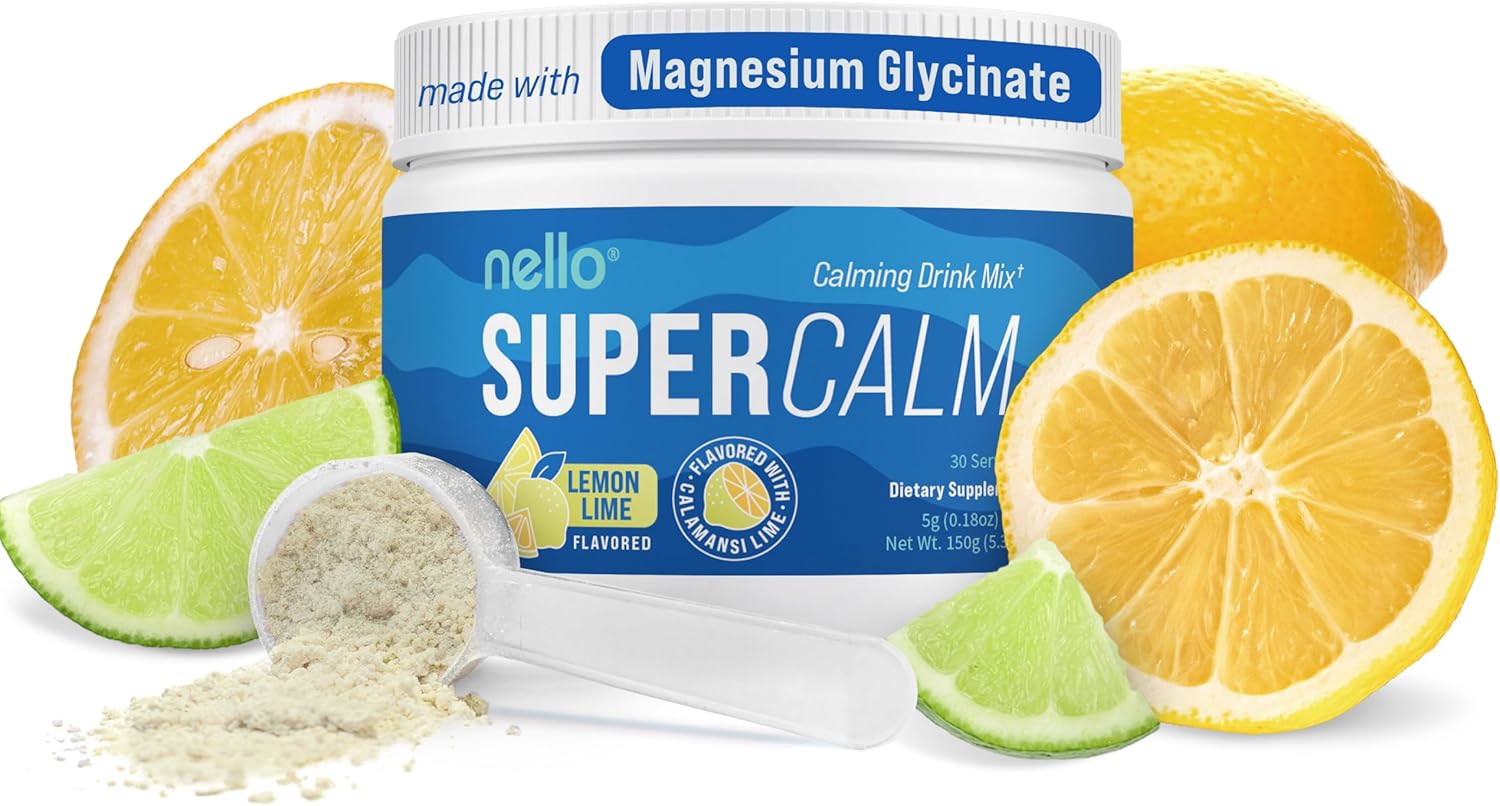 Supercalm Powdered Drink Mix, Cortisol Reducer and Sleep Aid Supplement, L Theanine, Ksm-66 Ashwagandha, Magnesium Glycinate, Vitamin D 3, No Sugar, Non GMO, on the Go, 20 Ct, Raspberry Lemonade