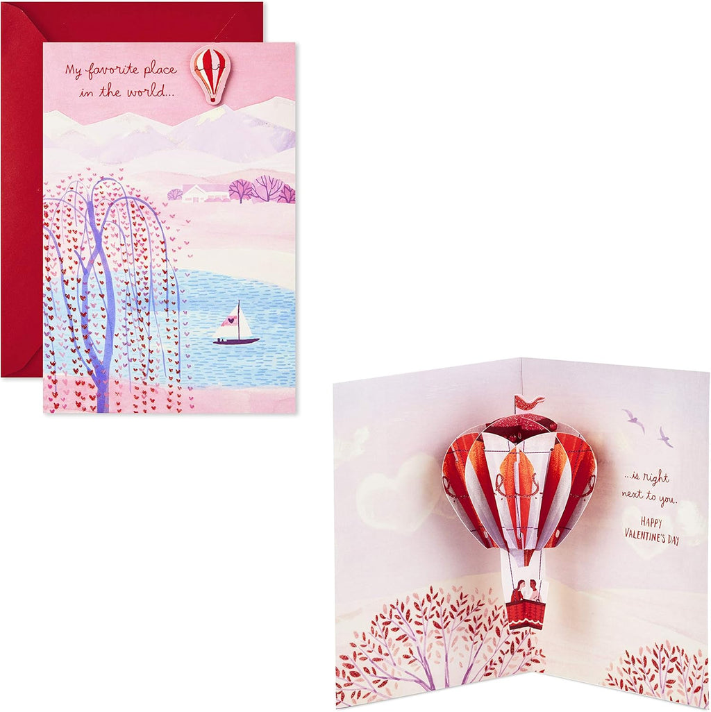 Paper Wonder Valentines Day Pop up Card for Significant Other (Hot Air Balloon Valentine)