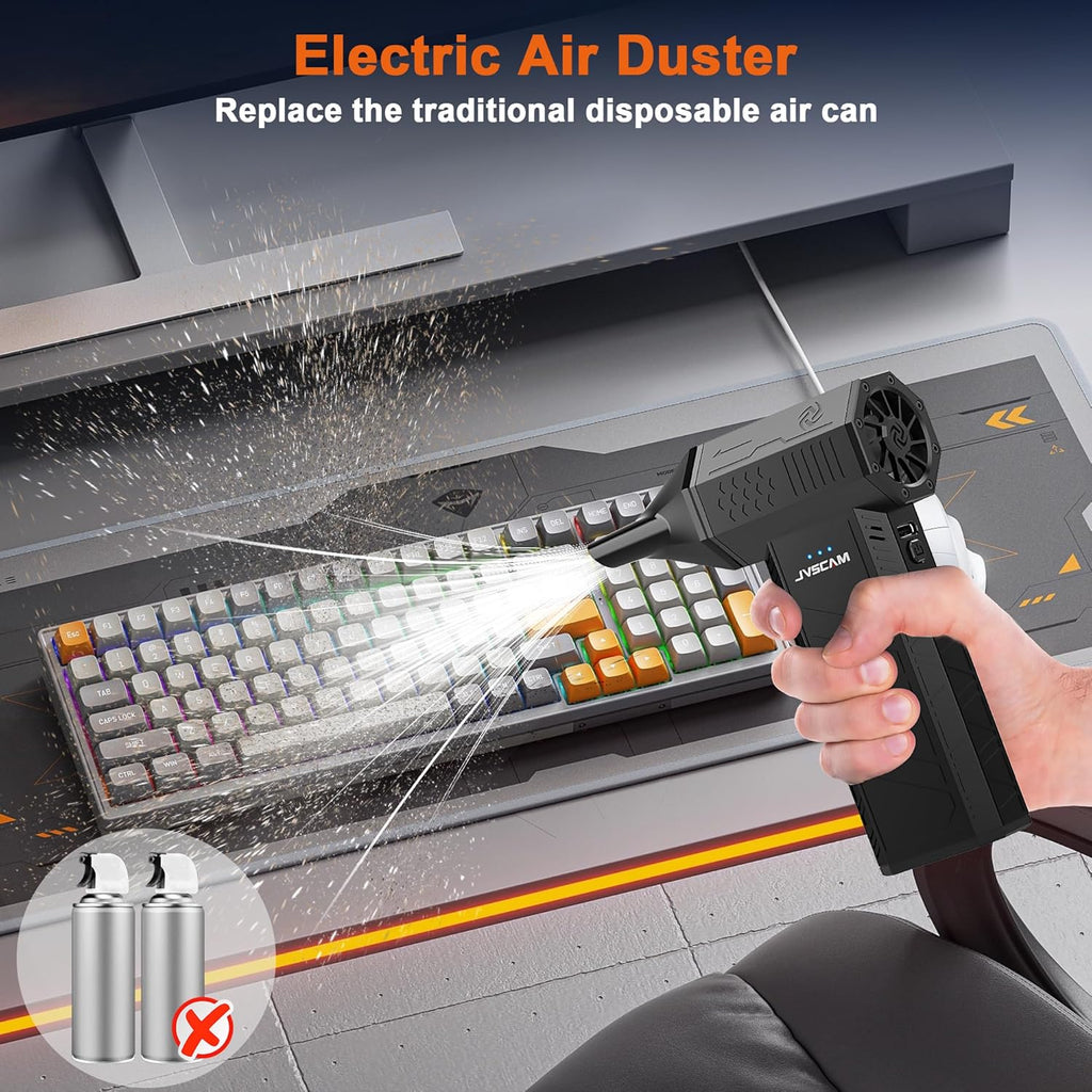 X3 Compressed Air Duster - Electric Air Duster with Brushless Motor,3 Gear Adjustable - Mini Snow Blower- Rechargeable Air Duster for PC, Keyboard, Car,Outdoors,Home,Snow and Leaves Clearing