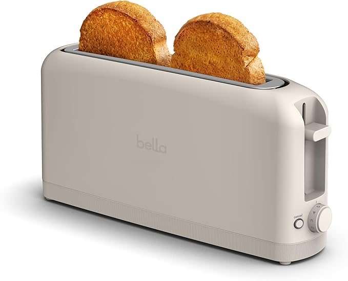 2 Slice Slim Toaster, Fits-Anywhere™ Kitchenware, 6 Setting Shade Control with Reheat & Cancel Buttons, Fits Sourdough, 10” Long Slot, anti Jam & Auto Shutoff, 900 Watt, Oatmilk