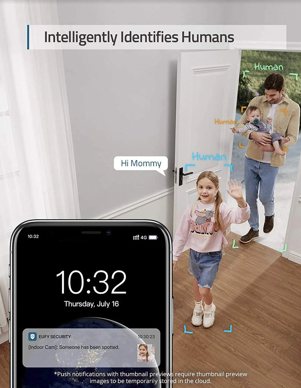 Security Indoor Cam E220 2-Cam Kit, 2K Security Indoor Camera Pan & Tilt, Plug-In Camera with Wi-Fi, Human & Pet AI, Voice Assistant Compatibility, Motion Tracking, Homebase 3 Compatible