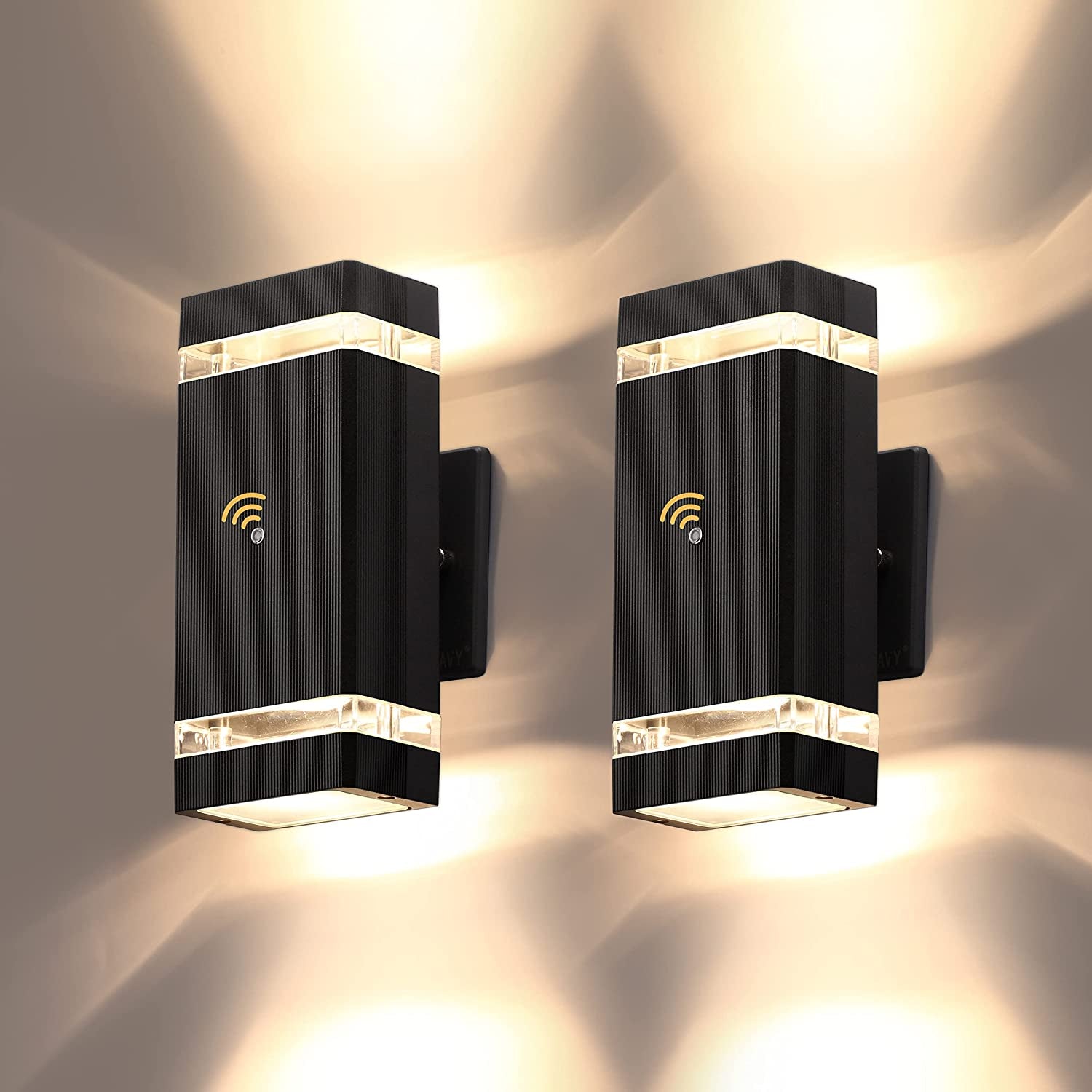 2 Pack LED Square up and down Lights Outdoor Wall Light，Body in Aluminum Waterproof Outdoor Wall Lamps，3000K 5W with Certificate ETL