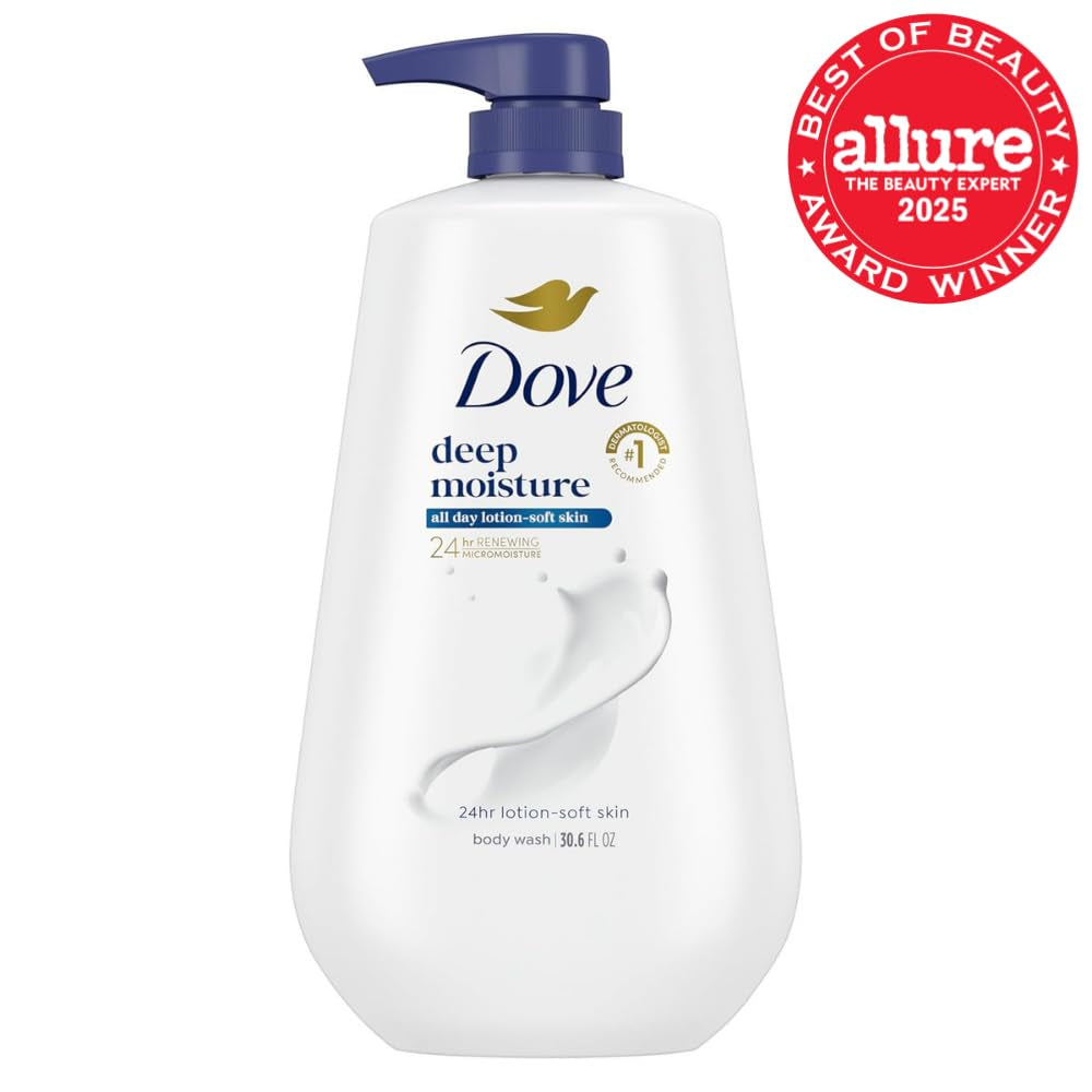 Body Wash Deep Moisture for 24Hr Lotion-Soft Skin Moisture Moisturizing Skin Cleanser with No Sulfates No Parabens 30.6 Oz