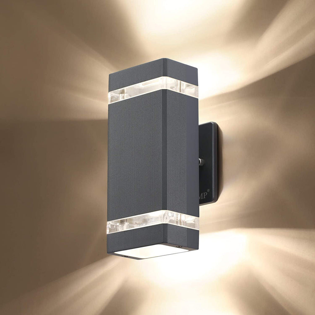 2 Pack LED Square up and down Lights Outdoor Wall Light，Body in Aluminum Waterproof Outdoor Wall Lamps，3000K 5W with Certificate ETL